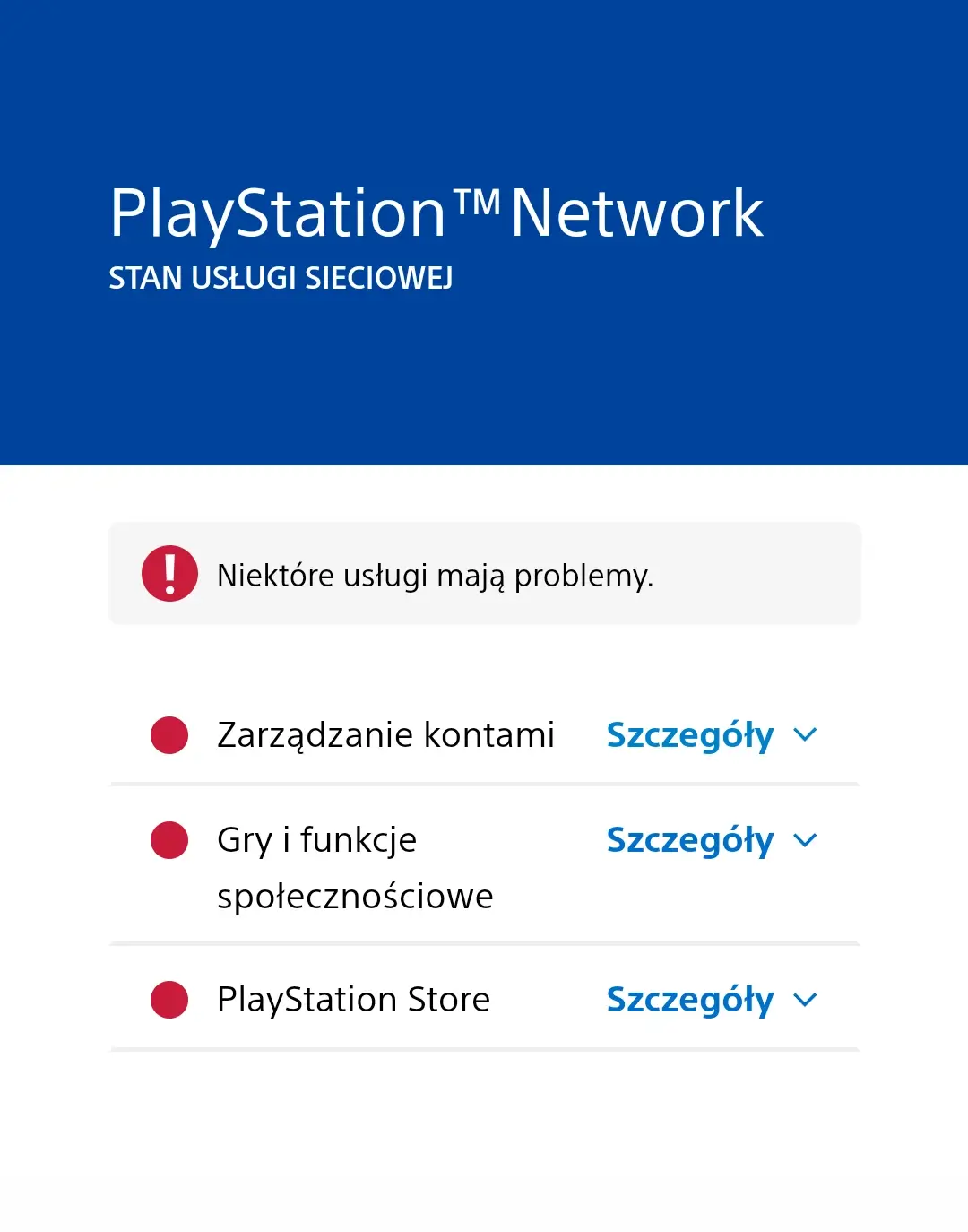 playstation serwer status