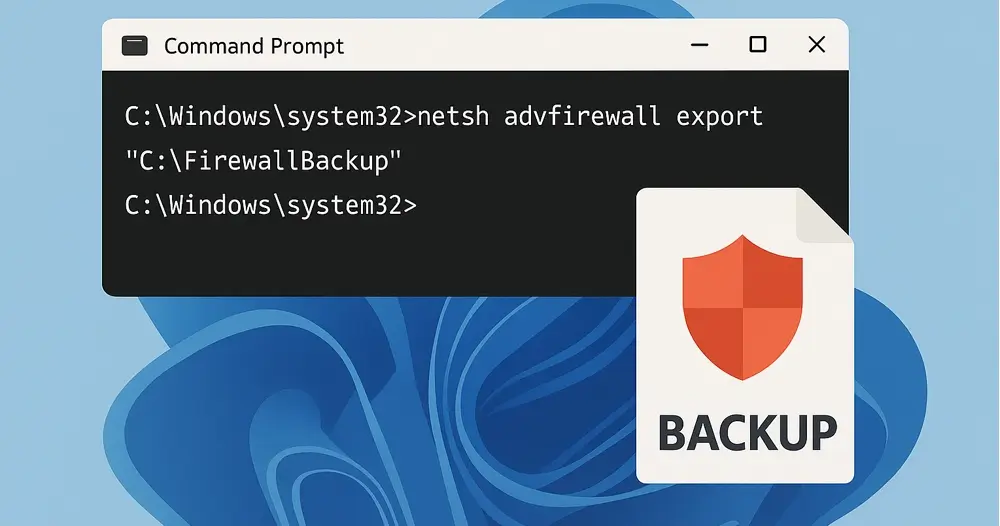 Jak wyeksportować i zaimportować ustawienia Firewalla w Windows 11 z użyciem Wiersza poleceń lub PowerShell