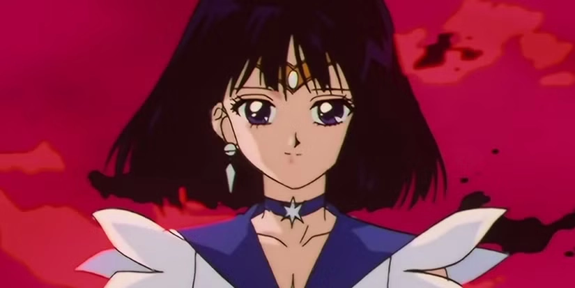 sailor saturn smiling in sailor moon